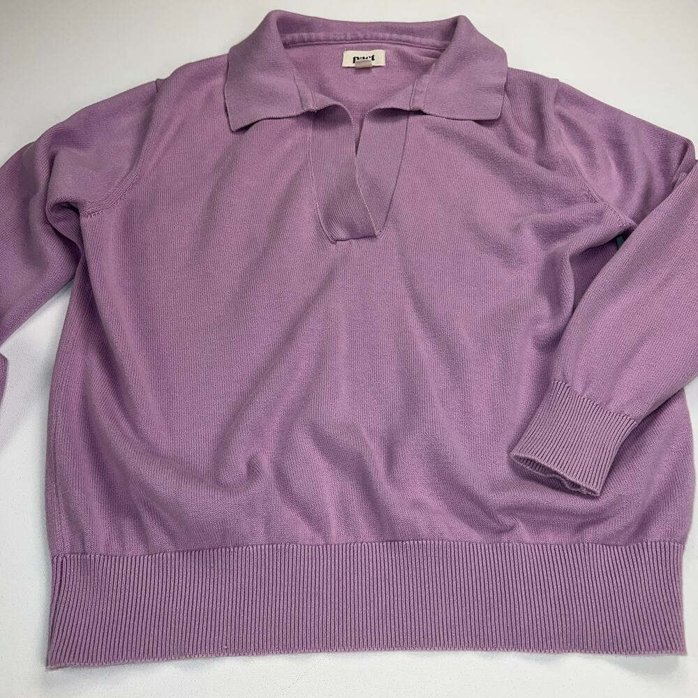 Pact Split Neck Collared Polo Sweater Organic Cot… - image 7